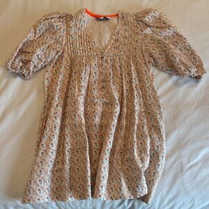Hunter Bell Cream and Orange Mini Dress
